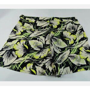 Colourful French Connection Hot House Drape Pleated Tropical Print Shorts